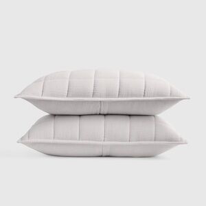 NWT Organic Airy Gauze Box Quilt King Sham Set